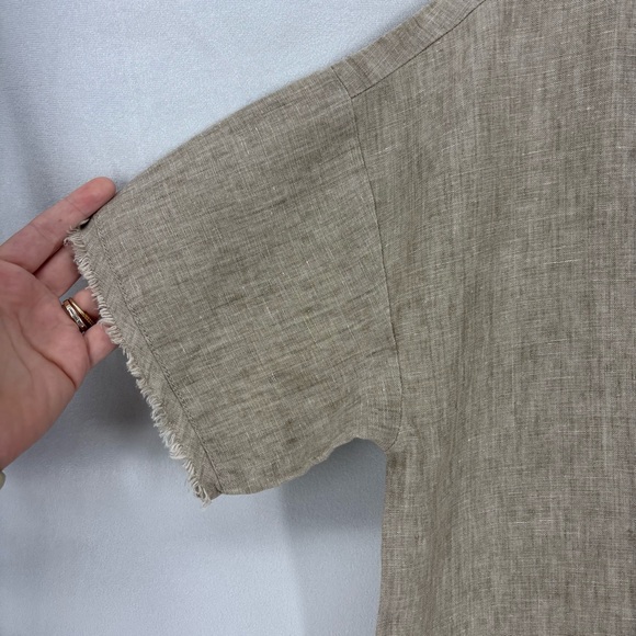 Eileen fisher women’s medium short sleeve T-shirt 100% organic linen shirt top - Picture 5 of 9